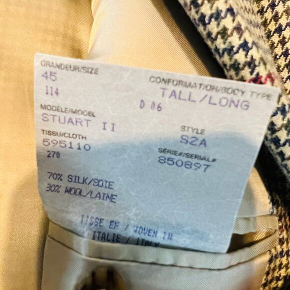 Paul Stuart Stuart Blazer Silk / Wool Blend Dual Button - 45 Long - Picture 7 of 8